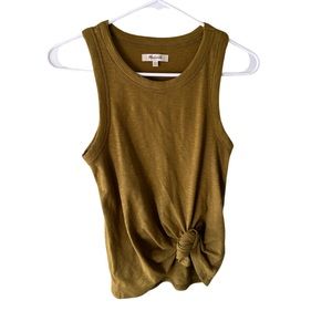 Madewell Audio Knot Front Tank in Green
